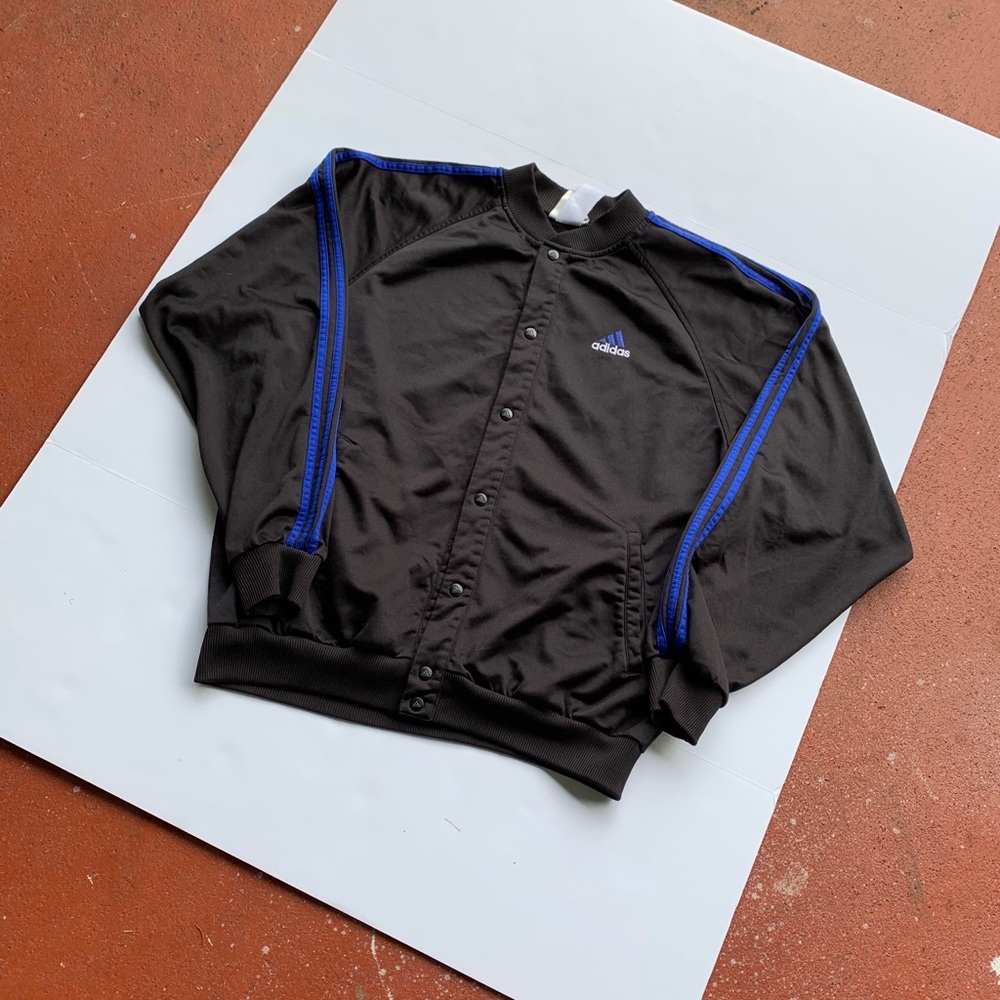 Vintage 90s Adidas Black/Blue Track Jacket